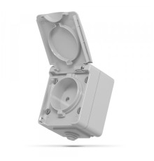 IP65 Розетка зовнішня одинарна сіра VIDEX BINERA