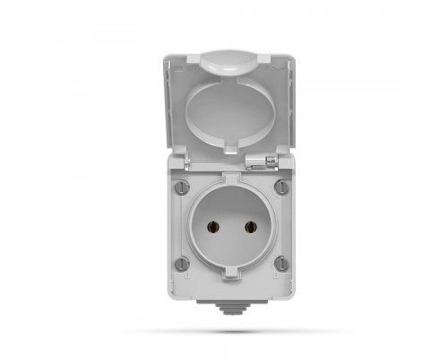 IP65 Розетка зовнішня одинарна сіра VIDEX BINERA