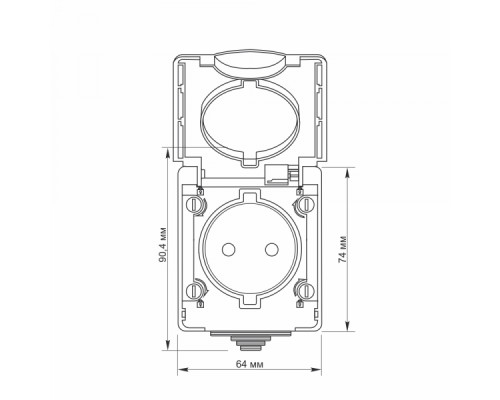 IP65 Розетка зовнішня одинарна сіра VIDEX BINERA
