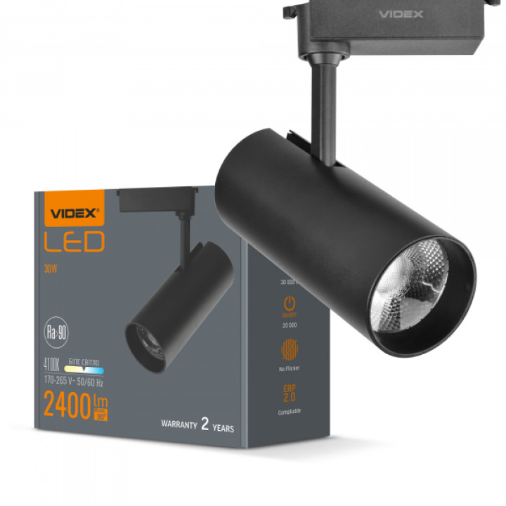 LED світильник трековий VIDEX 30W 4100K чорний · VIDEX · 25913