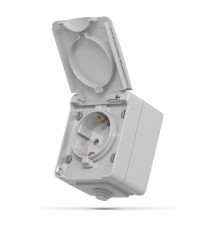 IP65 Розетка зовнішня одинарна із заземленням сіра VIDEX BINERA