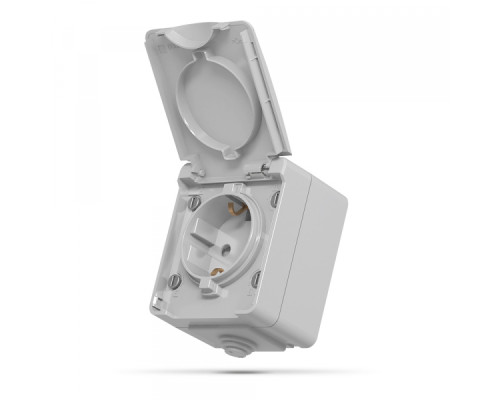 IP65 Розетка зовнішня одинарна із заземленням сіра VIDEX BINERA
