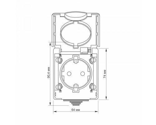 IP65 Розетка зовнішня одинарна із заземленням сіра VIDEX BINERA