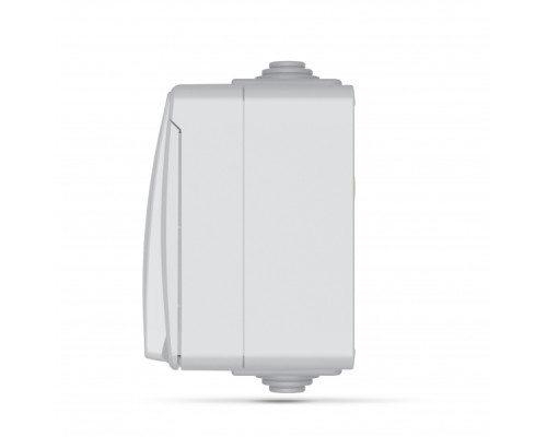 IP65 Розетка зовнішня одинарна із заземленням та вимикачем одноклавішним сіра VIDEX BINERA