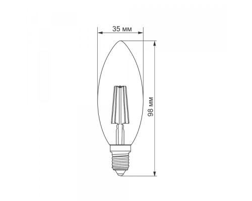 LED лампа TITANUM  Filament C37 4W E14 2200K бронза