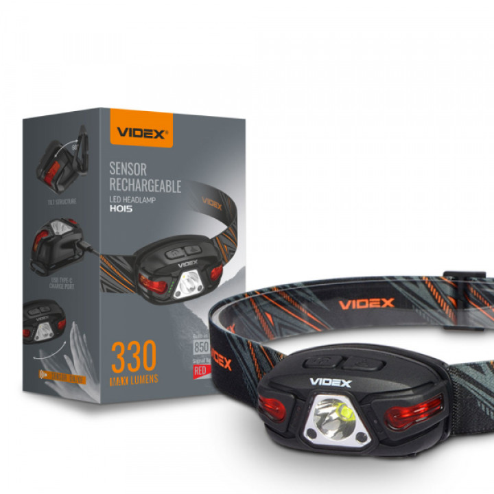 Налобний світлодіодний ліхтарик VIDEX VLF-H015 330Lm 5000K · VIDEX · 26563