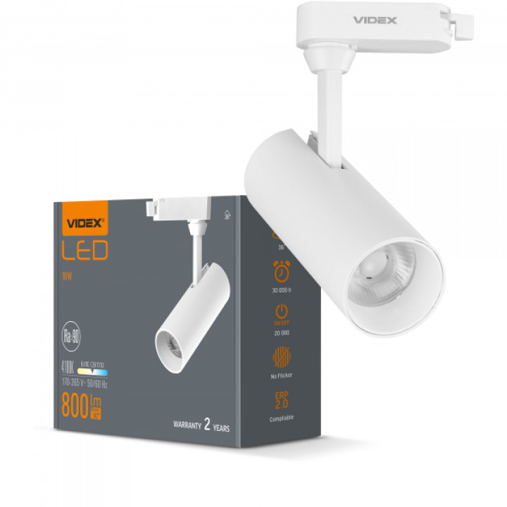 LED світильник трековий VIDEX 10W 4100K білий · VIDEX · 25914
