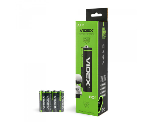 Батарейка лужна Videx LR6/AA 4шт SHRINK