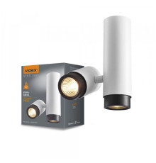 Світильник VIDEX під лампу GU10 SPF07 накладний поворотний подвійний білий + чорне кільце