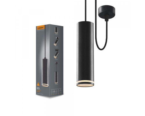 Світильник VIDEX під лампу GU10 SPF05D підвісний чорний