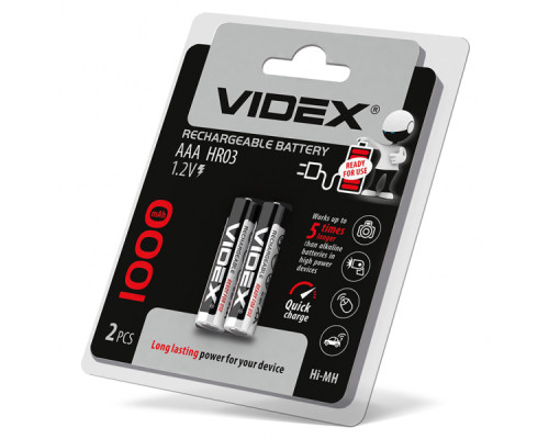 Акумулятори Videx HR03/AAA 1000mAh double blister/2шт