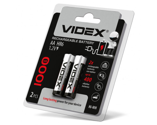 Акумулятори Videx HR6/AA 1000mAh double blister/2шт