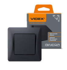 Вимикач одноклавішний проміжний чорний графіт VIDEX BINERA