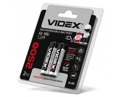 Акумулятори Videx HR6/AA 2500mAh double blister/2шт