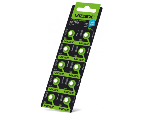 Батарейка годинникова Videx AG 0/LR521 BLISTER CARD 10 шт