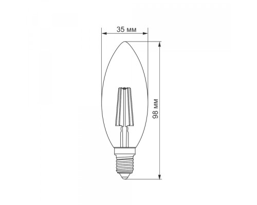 LED лампа TITANUM  Filament C37 4W E14 4100K
