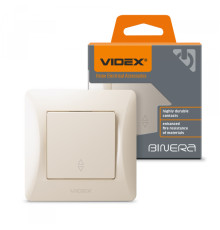 Вимикач одноклавішний прохідний кремовий VIDEX BINERA