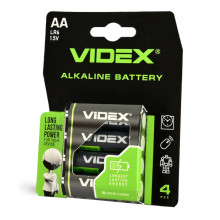 Батарейка лужна Videx LR6/AA 4шт Blister Card ціна за 1шт · VIDEX · 21163