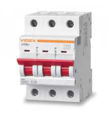 Автоматичний вимикач RS4 3п 10А С 4,5кА VIDEX RESIST