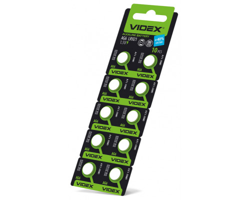 Батарейка годинникова Videx AG 6/LR921 BLISTER CARD 10 шт