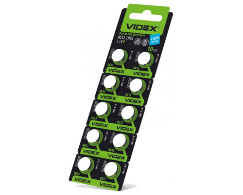 Батарейка годинникова Videx AG12/LR43 BLISTER CARD 10 шт