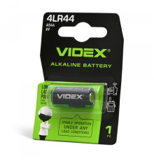 Батарейка лужна Videx 4LR44/A544  1шт BLISTER