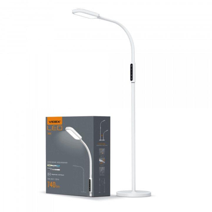 LED торшер білий VIDEX TF07W 14W 3000-5500K · VIDEX · 24857
