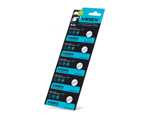Батарейка літієва Videx CR1220 5шт BLISTER CARD