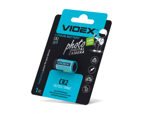 Батарейка літієва Videx CR2 1шт BLISTER CARD