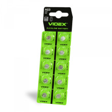 Батарейка годинникова Videx AG 3/LR41 BLISTER CARD кратно10 шт · VIDEX · 23266