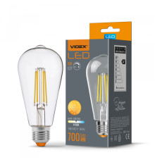 LED лампа VIDEX Filament ST64FD 6W E27 4100K  дімерна
