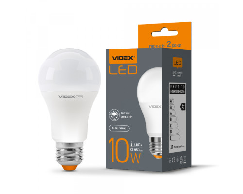 "Сенсор" LED лампа VIDEX  A60e 10W E27 4100K з сенсором освітленості