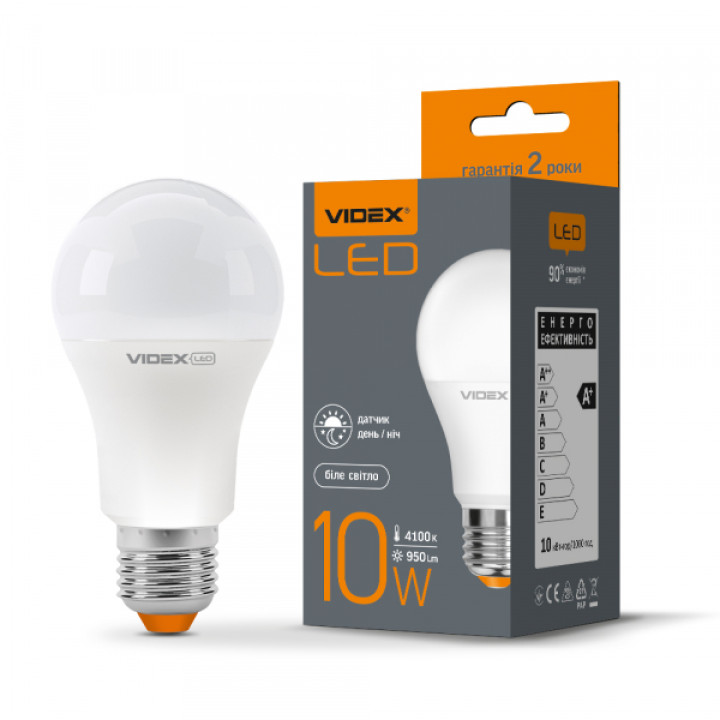 "Сенсор" LED лампа VIDEX  A60e 10W E27 4100K з сенсором освітленості · VIDEX · 25757