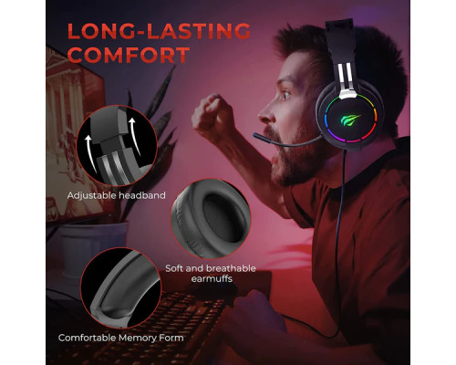 Ігрові навушники з мікрофоном HAVIT HV-H2010d RGB Black