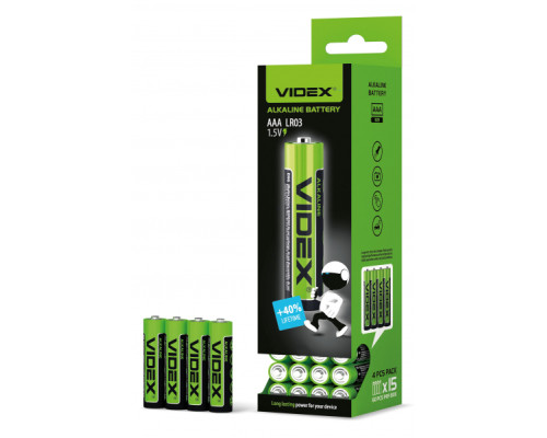 Батарейка лужна Videx LR03/AAA 4шт SHRINK
