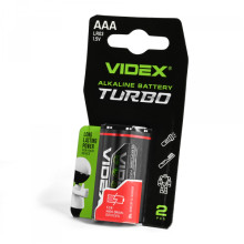 Батарейка лужна Videx LR03/AAA Turbo 2шт BLISTER ціна за 1шт · VIDEX · 24239