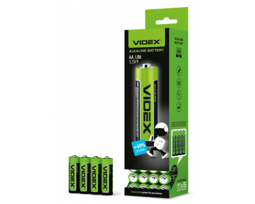 Батарейка лужна Videx LR6/AA 4шт SHRINK