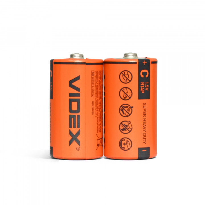Батарейка сольова Videx R14P/C 2шт SHRINK ціна за 1 шт · VIDEX · 21154