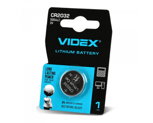 Батарейка літієва Videx CR2032 1шт BLISTER CARD