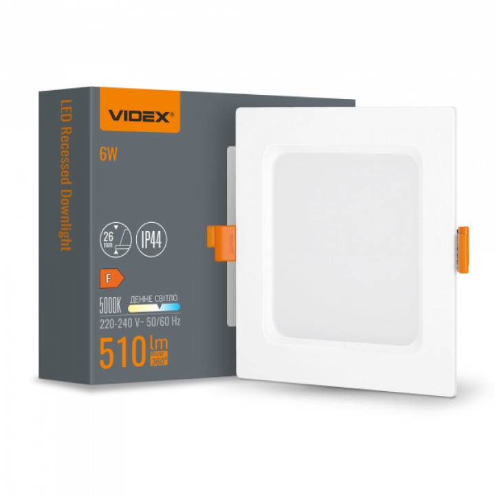 LED світильник Back вбудований квадрат VIDEX 6W 5000K · VIDEX · 26341