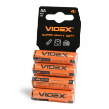 Батарейка сольова Videx R6P/AA 4шт SHRINK CARD ціна за 1 шт · VIDEX · 21157