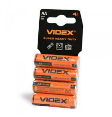 Батарейка сольова Videx R6P/AA 4шт SHRINK CARD