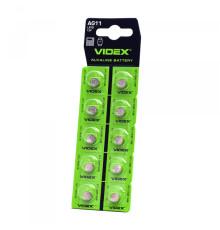 Батарейка годинникова Videx AG11/LR721 BLISTER CARD 10 шт