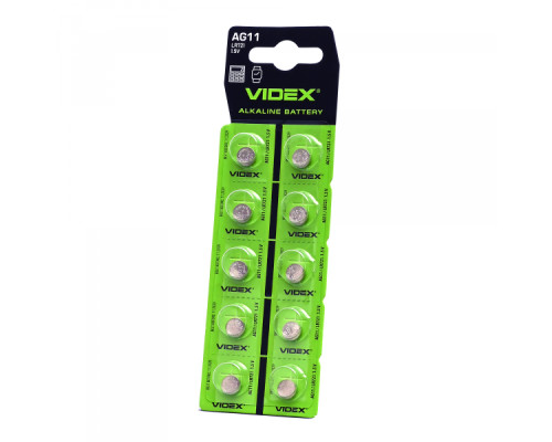 Батарейка годинникова Videx AG11/LR721 BLISTER CARD 10 шт
