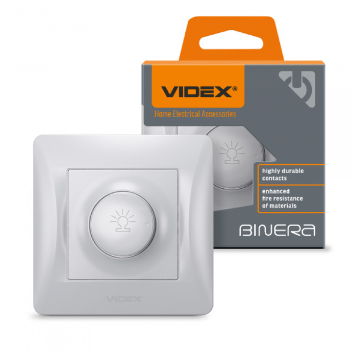 Димер 600Вт срібний шовк VIDEX BINERA · VIDEX · 24896
