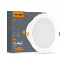 LED світильник Back вбудований круглий VIDEX 15W 5000K