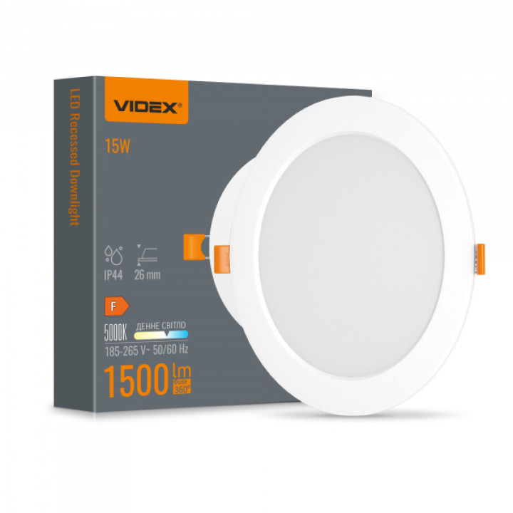 LED світильник Back вбудований круглий VIDEX 15W 5000K · VIDEX · 26339