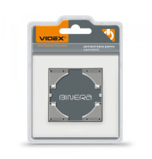 Рамка біле скло одинарна горизонтальна VIDEX BINERA