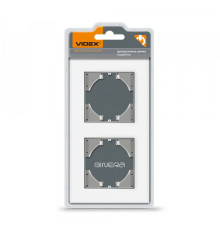 Рамка біле скло на 2 місця горизонтальна VIDEX BINERA