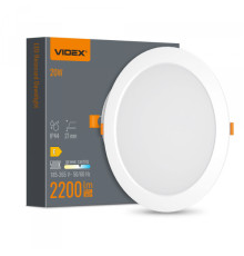 LED світильник Back вбудований круглий VIDEX 20W 5000K